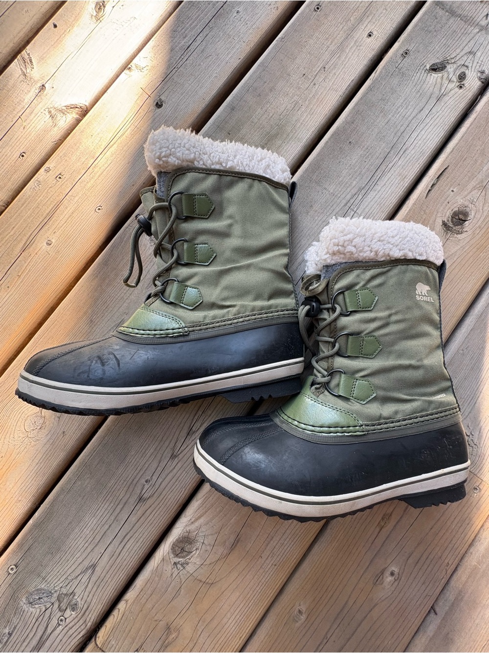 Sorel Yoot Pac Nylon Waterproof Winter Boots Green Size 6 / EU 38